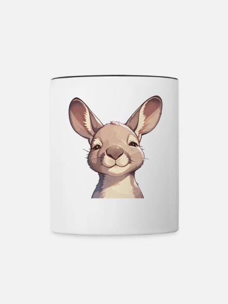 Kängurus Känguru - Tasse zweifarbig - Weiß/Schwarz