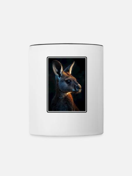 Kängurus Känguru - Tasse zweifarbig - Weiß/Schwarz