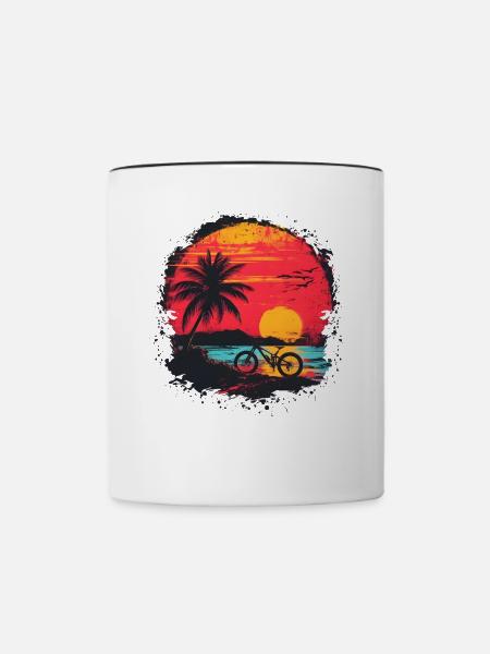 90er Mountainbiking - Tasse zweifarbig - Weiß/Schwarz