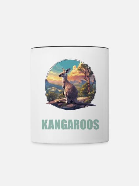 Kängurus Känguru - Tasse zweifarbig - Weiß/Schwarz