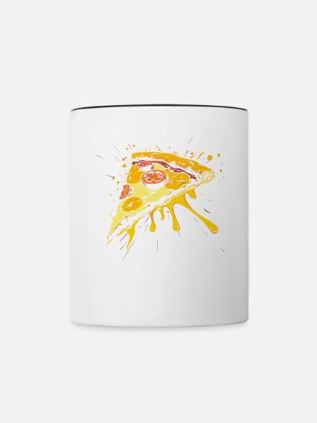 Pizzastück Grafik - Tasse zweifarbig - Weiß/Schwarz