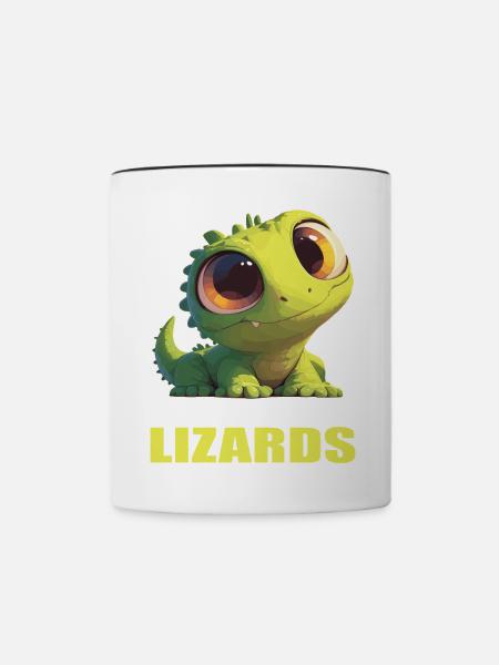 Eidechsen Eidechse - Tasse zweifarbig - Weiß/Schwarz