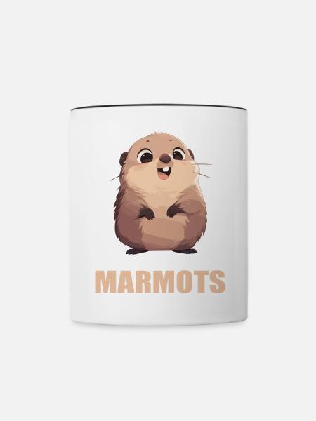 Murmeltiere Murmeltier - Tasse zweifarbig - Weiß/Schwarz