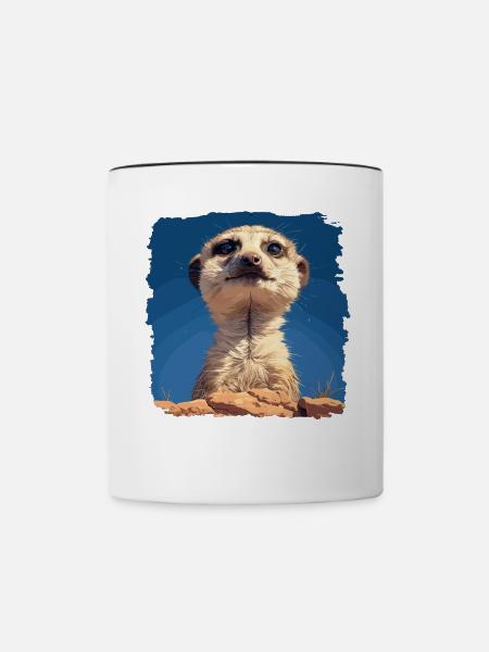 Meerkat Erdmännchen - Tasse zweifarbig - Weiß/Schwarz