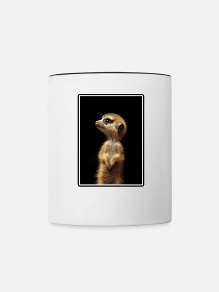 Meerkat Erdmännchen - Tasse zweifarbig - Weiß/Schwarz