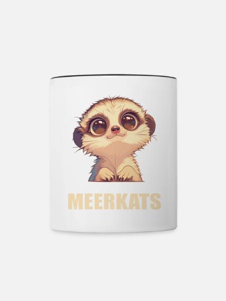 Meerkat Erdmännchen - Tasse zweifarbig - Weiß/Schwarz