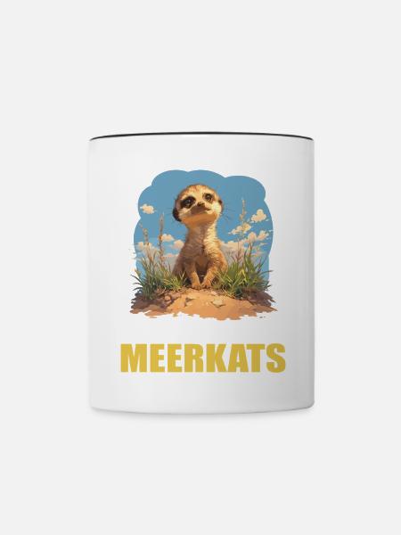 Meerkat Erdmännchen - Tasse zweifarbig - Weiß/Schwarz