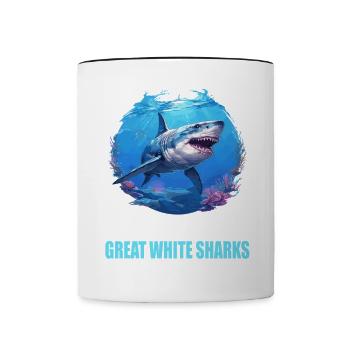 Great White Sharks Great White Shark - Contrasting Mug - white/black - Front