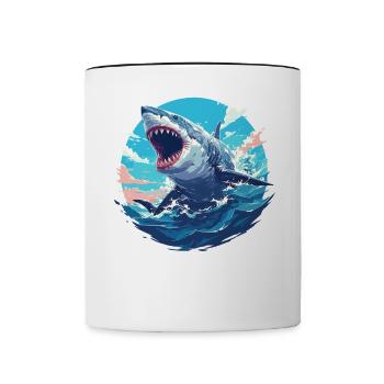 Haie Hai - Tasse zweifarbig - Weiß/Schwarz - Vorne