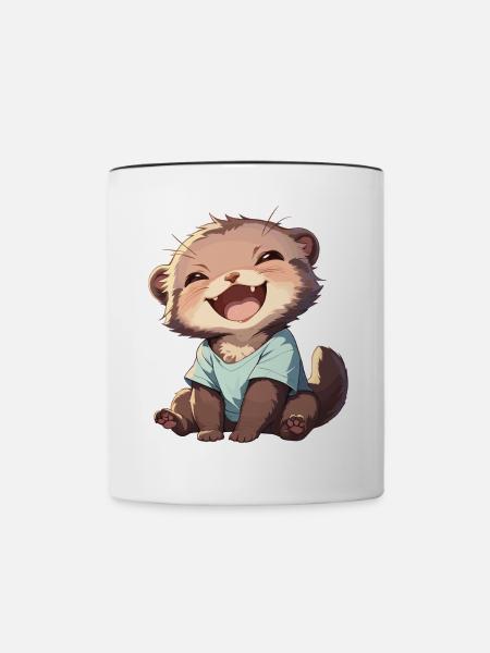 Nerze Nerz - Tasse zweifarbig - Weiß/Schwarz