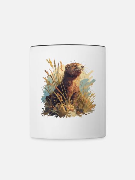 Nerze Nerz - Tasse zweifarbig - Weiß/Schwarz