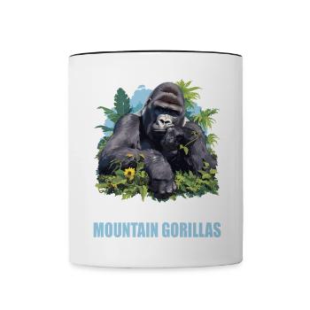 Mountain gorillas Mountain gorilla - Contrasting Mug - white/black - Front