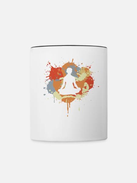 Yoga - Tasse zweifarbig - Weiß/Schwarz