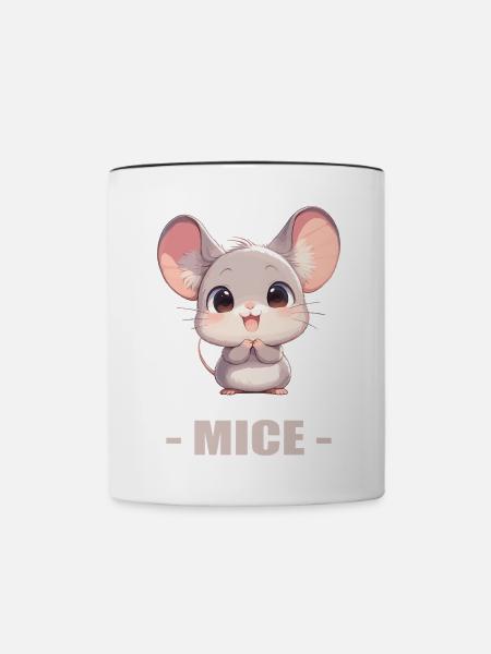 Mäuse Maus - Tasse zweifarbig - Weiß/Schwarz