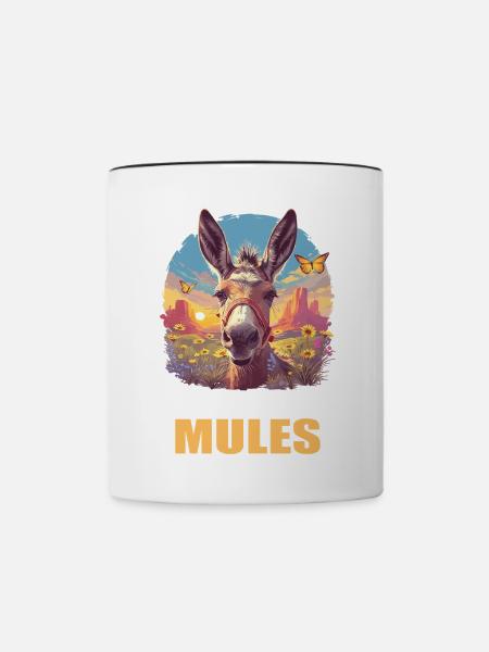 Maultiere Maultier - Tasse zweifarbig - Weiß/Schwarz