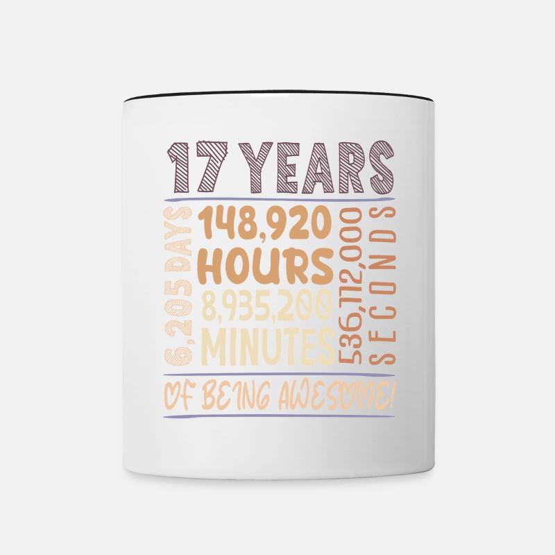 17 ans ! Cadeau d’anniversaire 17e anniversaire - Mug contrasté - blanc/noir