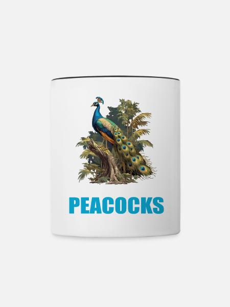 Pfaue Pfau - Tasse zweifarbig - Weiß/Schwarz