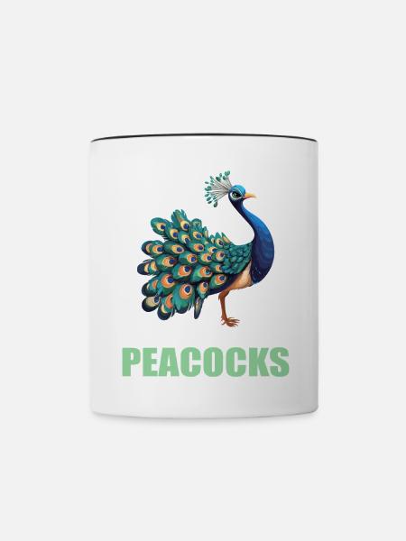 Pfaue Pfau - Tasse zweifarbig - Weiß/Schwarz