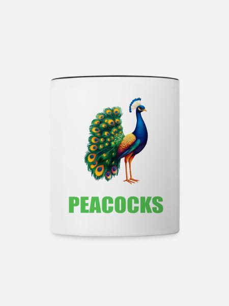 Pfaue Pfau - Tasse zweifarbig - Weiß/Schwarz