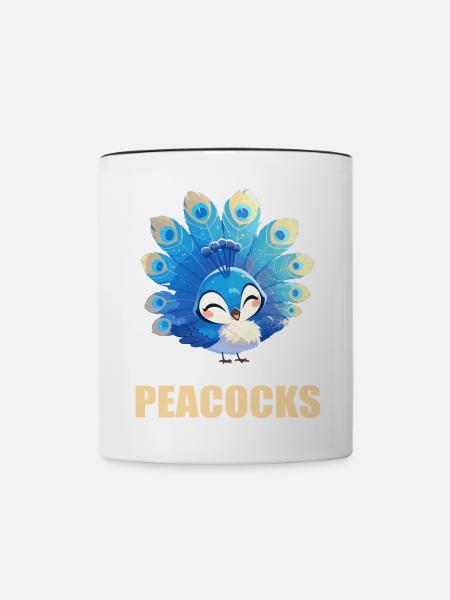 Pfaue Pfau - Tasse zweifarbig - Weiß/Schwarz