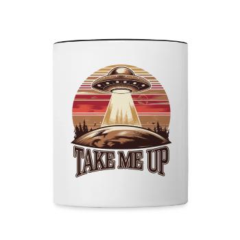 UFO Entführung Retro - Tasse zweifarbig - Weiß/Schwarz - Vorne