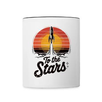 Lancement d’une fusée dans l’espace - Mug contrasté - blanc/noir - Devant