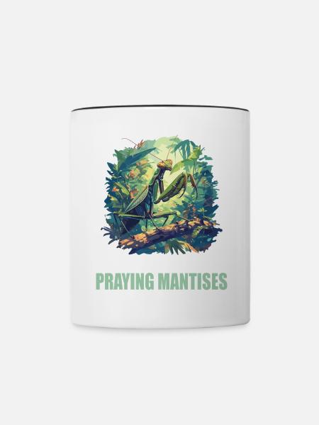Gottesanbeterinnenen Gottesanbeterin - Tasse zweifarbig - Weiß/Schwarz