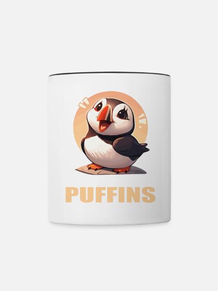 Papageientaucher - Tasse zweifarbig - Weiß/Schwarz