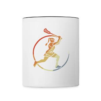 Frauen Lacrosse - Tasse zweifarbig - Weiß/Schwarz - Vorne