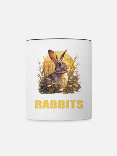 Hasen Hase - Tasse zweifarbig - Weiß/Schwarz