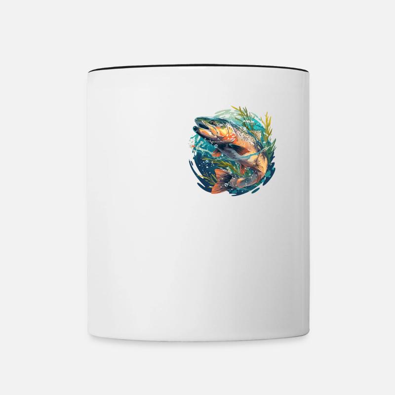 Lachse Lachs - Tasse zweifarbig - Weiß/Schwarz