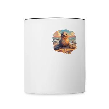 Lions de mer Lion de mer - Mug contrasté - blanc/noir - Devant