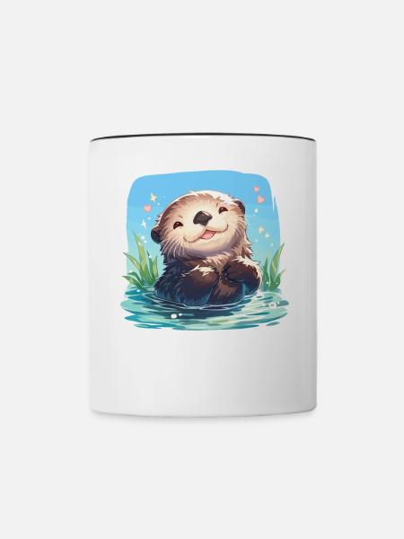 Seeotter - Tasse zweifarbig - Weiß/Schwarz