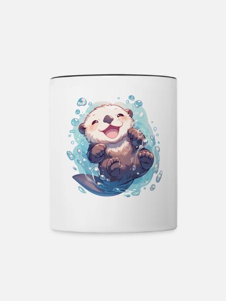 Seeotter - Tasse zweifarbig - Weiß/Schwarz