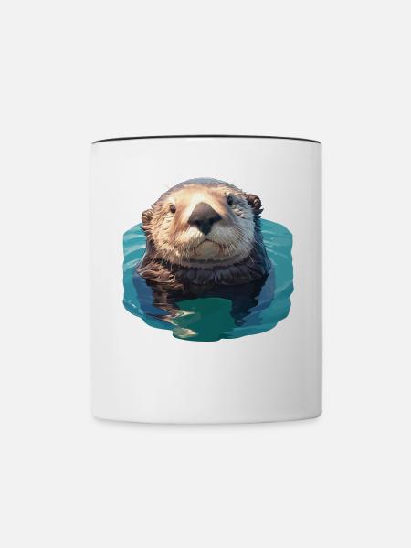 Seeotter - Tasse zweifarbig - Weiß/Schwarz