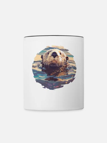 Seeotter - Tasse zweifarbig - Weiß/Schwarz