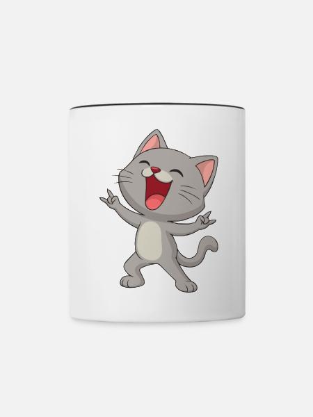Rock'n'Roll Miez - Tasse zweifarbig - Weiß/Schwarz