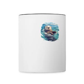 Sea otter - Contrasting Mug - white/black - Front
