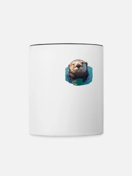 Seeotter - Tasse zweifarbig - Weiß/Schwarz