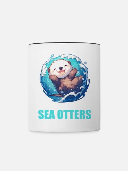 Seeotter - Tasse zweifarbig - Weiß/Schwarz