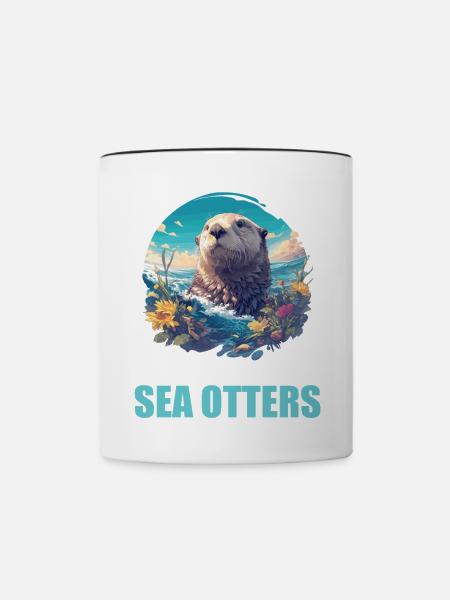 Seeotter - Tasse zweifarbig - Weiß/Schwarz