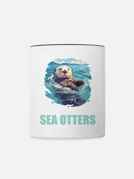 Seeotter - Tasse zweifarbig - Weiß/Schwarz