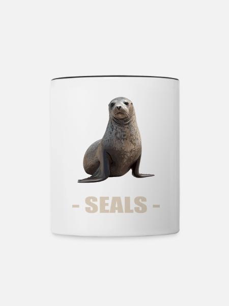 Robben Robbe - Tasse zweifarbig - Weiß/Schwarz