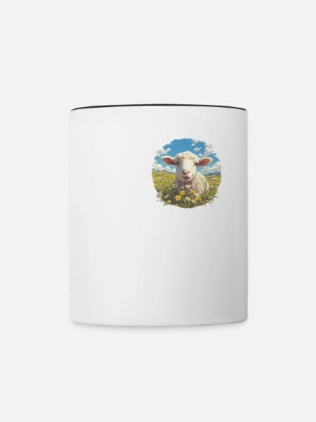 Schafe Schaf - Tasse zweifarbig - Weiß/Schwarz