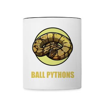 Ball Python Königspythons Königspython - Tasse zweifarbig - Weiß/Schwarz - Vorne