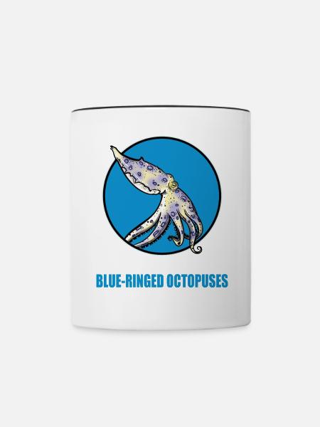 Blue Ringed Octopus Blaugeringelter Krake - Tasse zweifarbig - Weiß/Schwarz