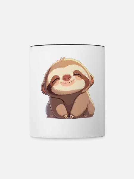 Faultiere Faultier - Tasse zweifarbig - Weiß/Schwarz