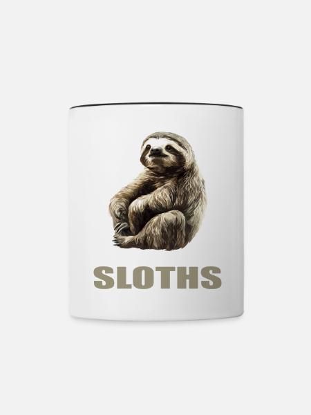 Faultiere Faultier - Tasse zweifarbig - Weiß/Schwarz