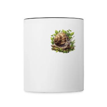 Schnecken Schnecke - Tasse zweifarbig - Weiß/Schwarz - Vorne
