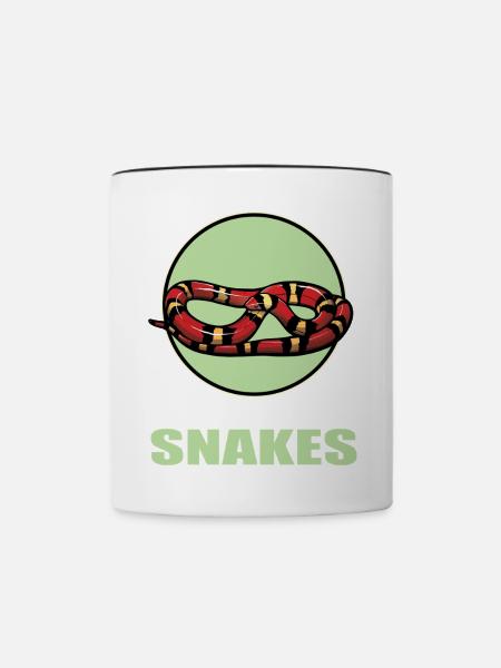 Schlangen Schlange - Tasse zweifarbig - Weiß/Schwarz